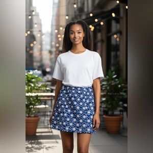 Boden- 12L- Blue and White Star Patterned Skirt